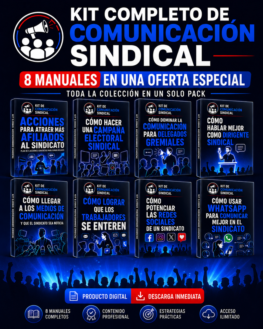 Kit Completo de Comunicación Sindical: 8 manuales prácticos en un solo pack